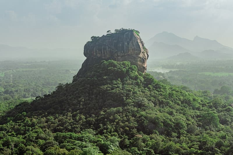 Sigiriya Lion Rock rising above the jungle in Sri Lanka